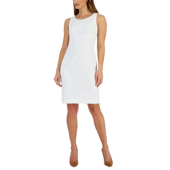 Women's Jacquard Empire-Waist Sleeveless Dress - Picture 1 of 1